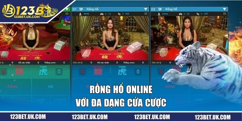 Rồng Hổ online với đa dạng cửa cược